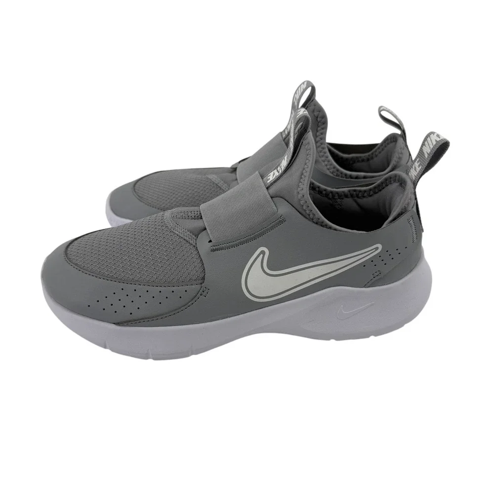 Nike Flex Runner‎ Unisex Kids Slip On Gray & White Athletic Shoes Size 5.5Y